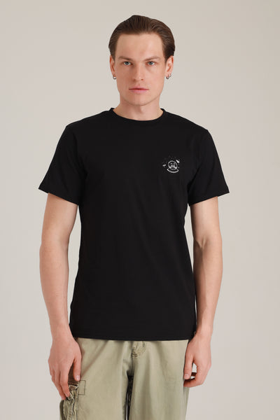 T-Shirt Men Space Cat Black