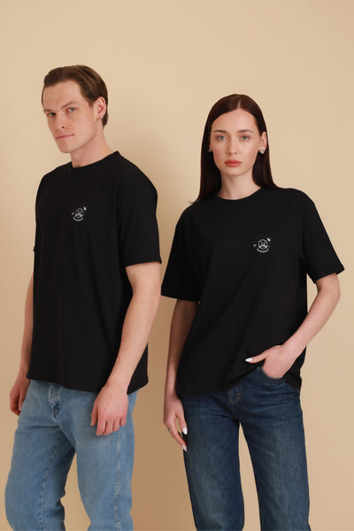 Unisex Oversized T-Shirt Space Cat Black