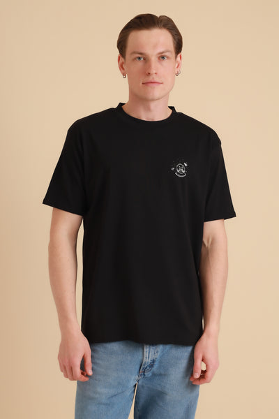 Unisex Oversized T-Shirt Space Cat Black