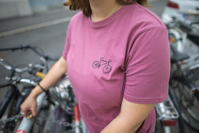 Nachhaltiges Shirt Rad auf Rosa