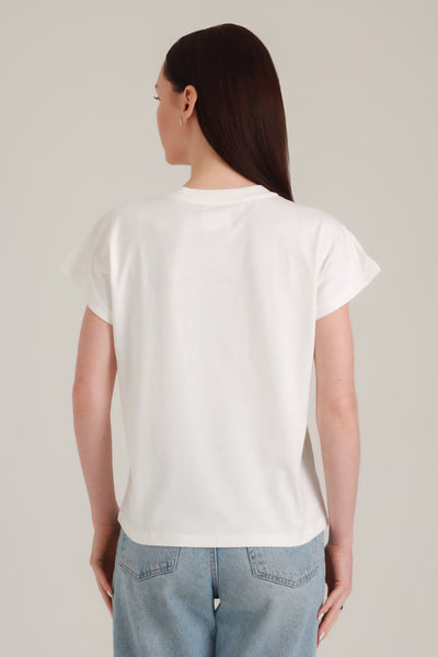 T-Shirt Women Short Sleeves Berge White Alyssum