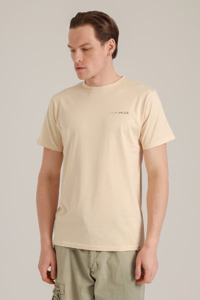 T-Shirt Men Pocket Cats Gray Sand