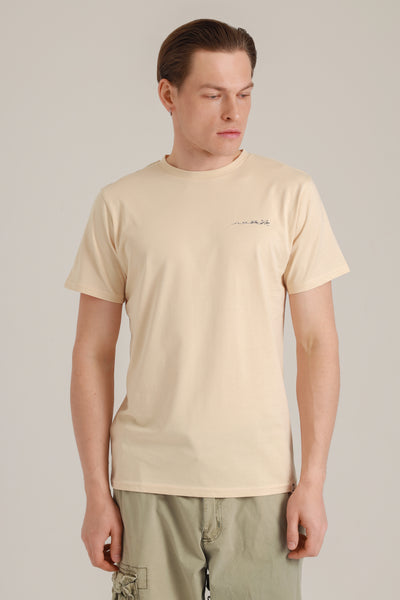 T-Shirt Men Pocket Cats Gray Sand