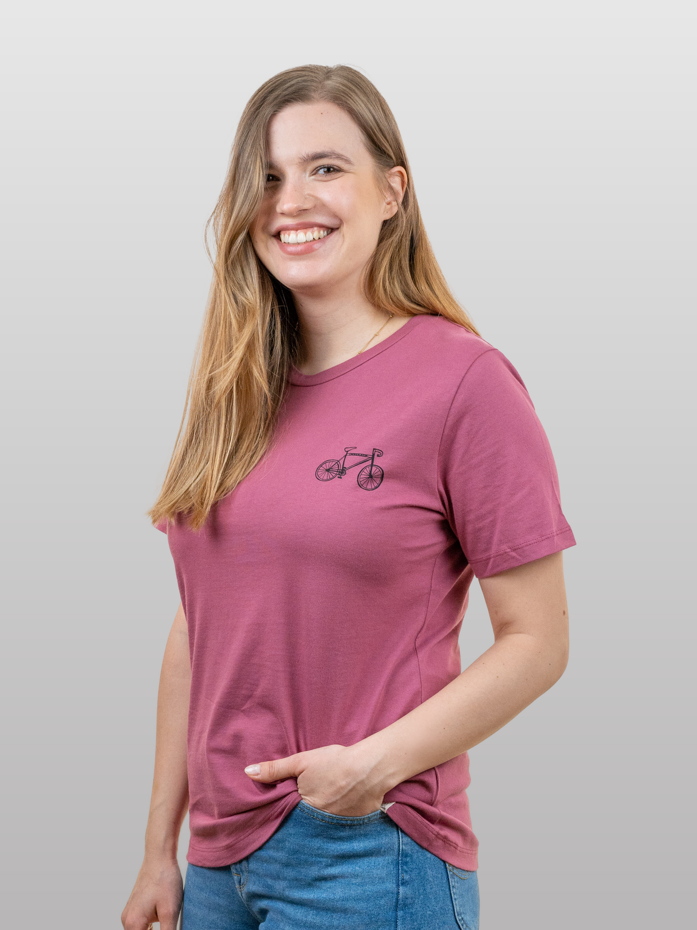 Women T-Shirt A-line Bike Hawthorn Rose