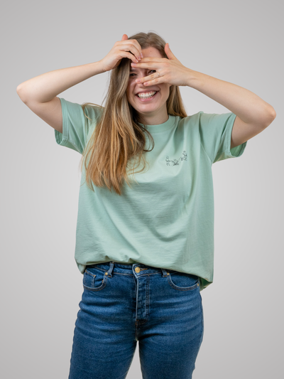 Unisex Oversized T-Shirt Cat Band Grayed Jade
