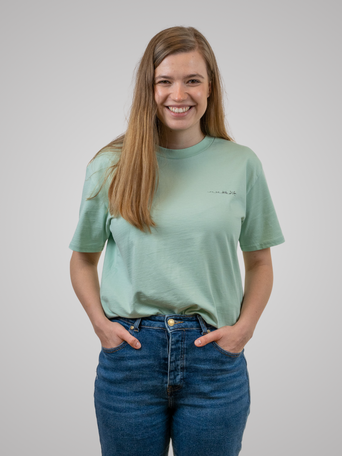 Unisex Oversized T-Shirt Pocket Cats Grayed Jade
