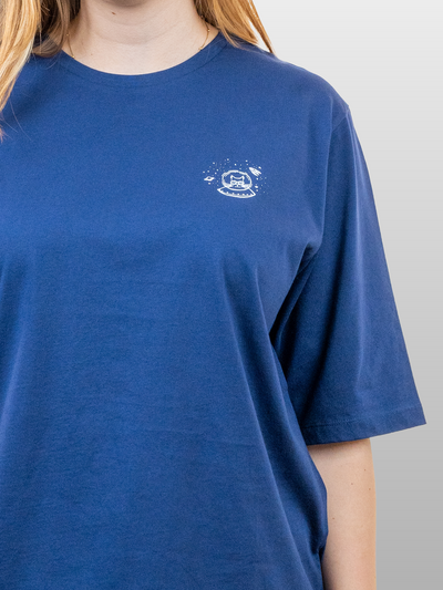 Women T-Shirt 3/4 Sleeves Space Cat Ocean Cavern