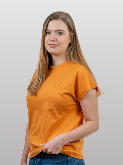 Women T-Shirt Short Sleeves Yoga Peach Caramel