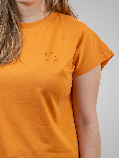 Women T-Shirt Short Sleeves Yoga Peach Caramel