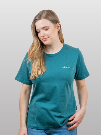 Women T-Shirt A-line Insel Mediterranea Green
