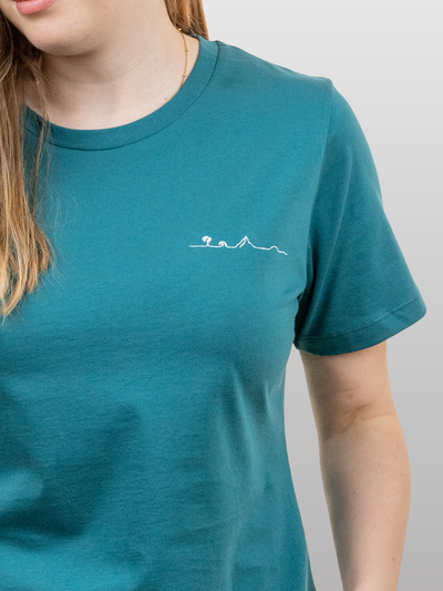 Women T-Shirt A-line Insel Mediterranea Green
