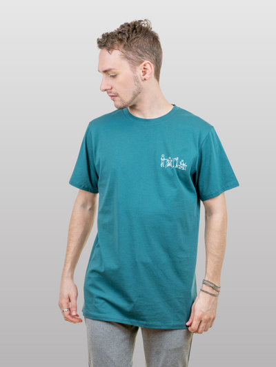 Men T-Shirt Cat Band Mediterranea Green