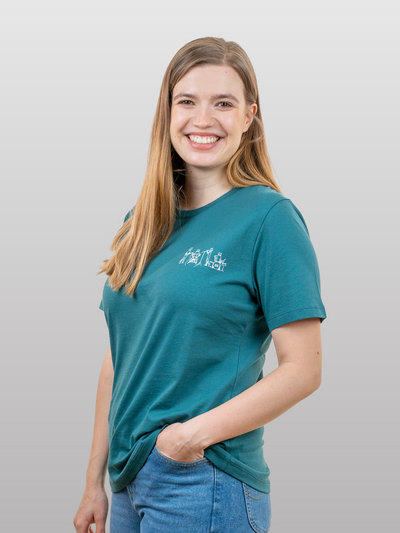 Women T-Shirt A-line Cat Band Mediterranea Green